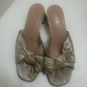 Kensie Gold Bow Mules